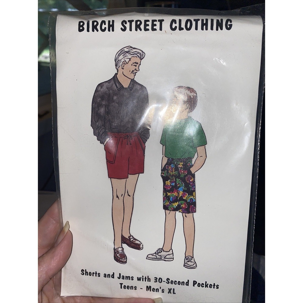 Birch Street Clothing Men’s & Teens XL Shorts Jams Sewing Pattern Uncut